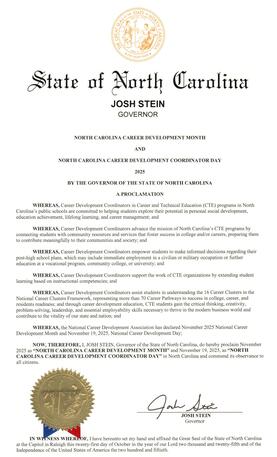 North Carolina Career Development Month And North Carolina Career Development Coordinator Day Page 001